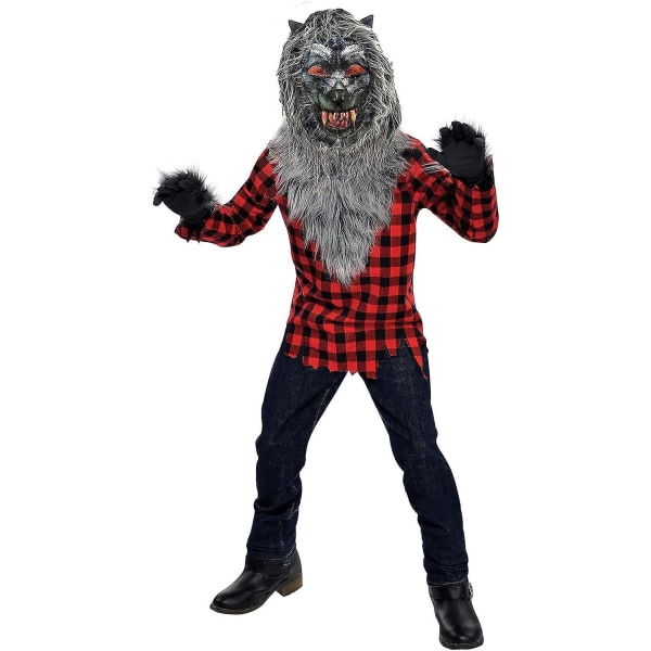 Childs Boys Hungry Howler Werewolf Halloween Fancy Dress Costume -a 6 8 Years