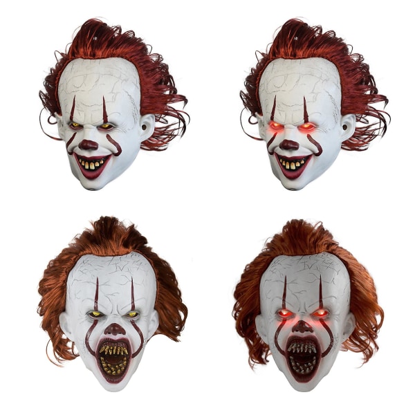 Pelottava Se Pennywise Creepy Clown Mask Clown Headgear Cosplay-koristeluun -a Smile Without Light