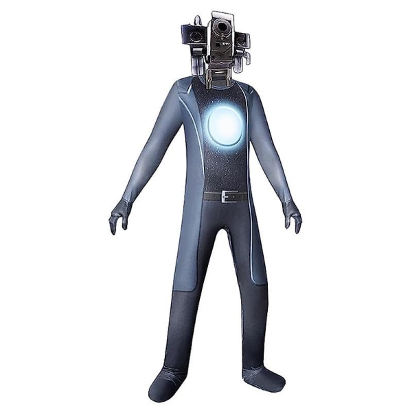 Skibidi Toalett Cosplay Kostyme, Tv Mann Kameramann Cosplay Jumpsuit Halloween Bodysuit Barn Videospill -a cameraman Kids 150