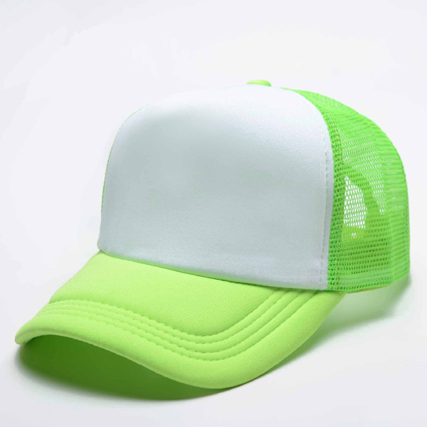 Mub- Tukkumyynti Hip Hop Puuvillaverkko Trucker Hat Blank Casquette Baseball Custom Logo Print 5 Paneeli Kirjailtu Urheilulippikset Light Green White
