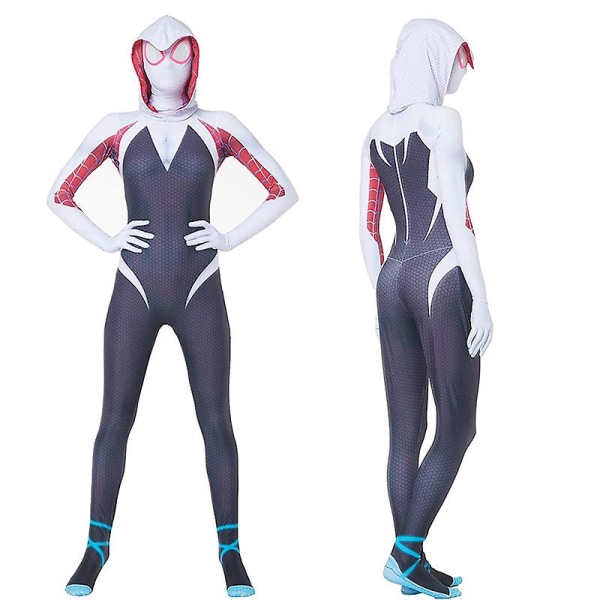 Spiderman Zentai Bodysuit Superhero Gwen Stacy Cosplay Costume Jumpsuit Mask Suit Girls Woman Bodysuit Halloween Adult Child H_a -a 140