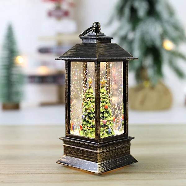 Mub - Engros store størrelse julelampe lanterne lys led vanlig stil ferie hjem skrivebord nattlys for juledekorasjon 8