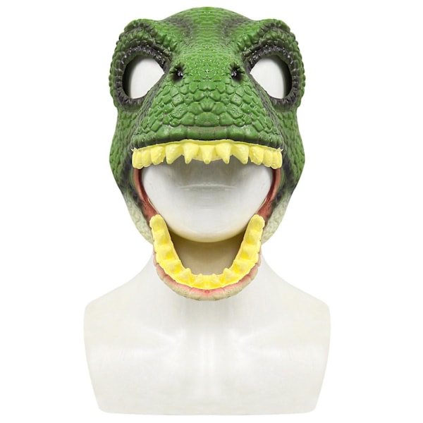 Halloween Party Cosplay Maske Simulation Jurassic Tyrannosaurus Rex Dinosaur Maske Hovedbeklædning Latex Materiale FPDM Green