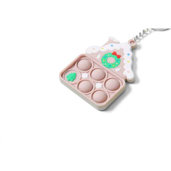Mub- Custom Pattern Mini Rainbow Push Bubble Decompression Cartoon Christmas Silicone Keychain NO.9