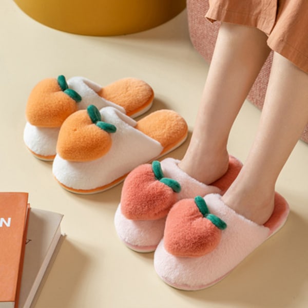 Mub- Light Cotton Slippers Winter Warm Plush Couple Slippers Cute Indoor Home Slippers Navy 36