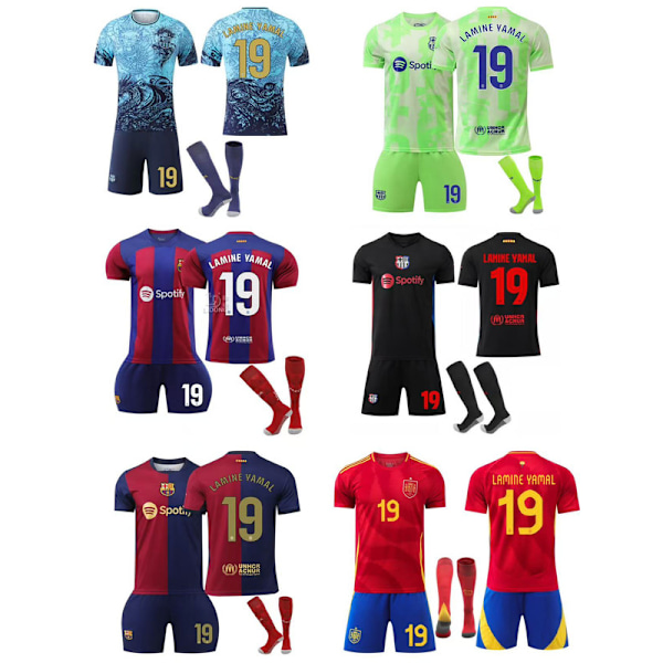 Xbi- Barcelona Fotbollströja i flera stilar 19 Yamal 2324 Home #24