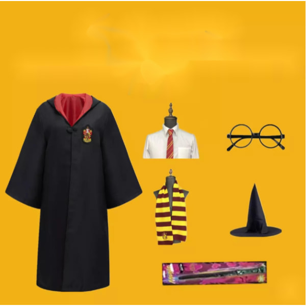 Mub - Ny ankomst Harry Cosplay Kostyme Potter Robe For Halloween Party Kostymer Gryffin seven sets children 115cm