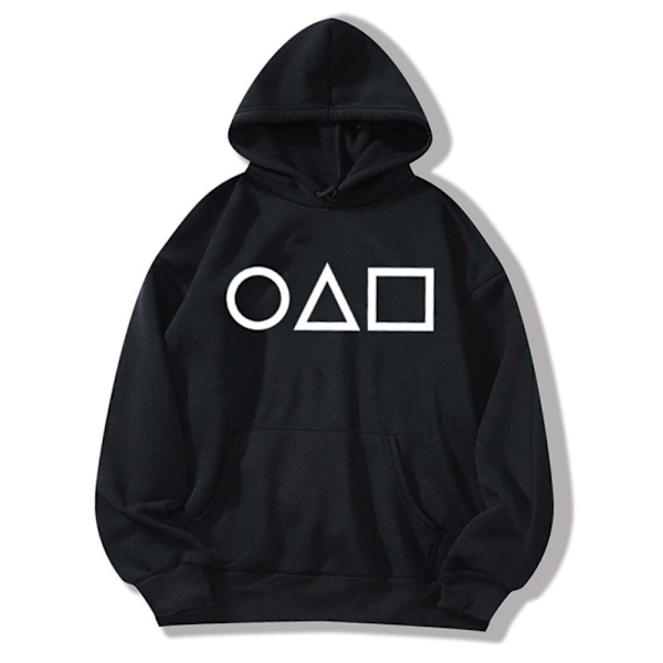 Squid Game Hoodie Løs Vinter Langærmet Casual Hood Top . black XL
