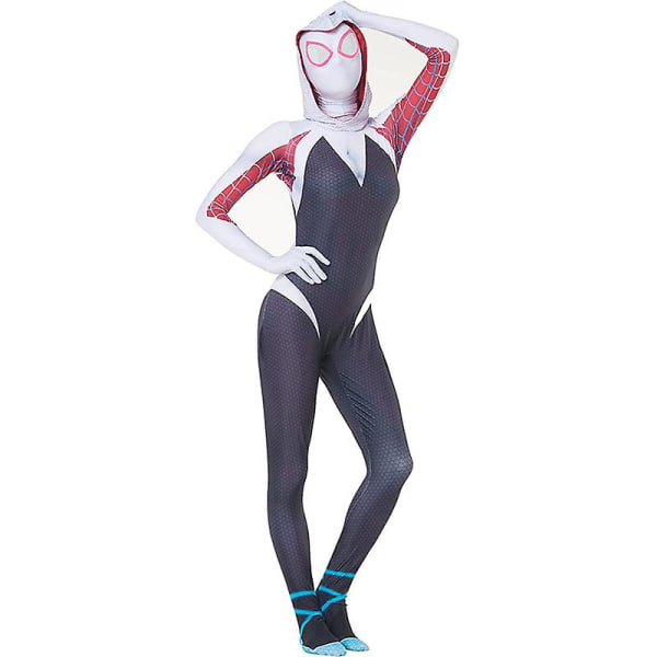 Spiderman Zentai Bodysuit Superhero Gwen Stacy Cosplay Costume Jumpsuit Mask Suit Girls Woman Bodysuit Halloween Adult Child H_a -a 180