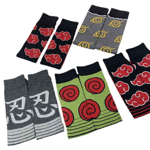 1Par Anime Cosplay Strumpor Akatsuki Red Cloud Socks Cos Hallowe 04 02