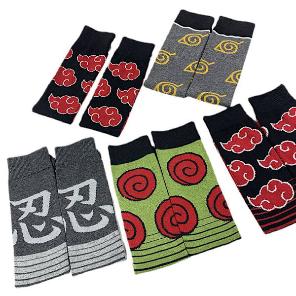 1Par Anime Cosplay Strumpor Akatsuki Red Cloud Socks Cos Hallowe 04 05