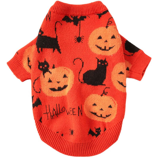 Kurpitsa paita Koira Kissa Halloween paita Koira Halloween puku Lemmikkieläin Halloween Neulekissa Kurpitsa paita - Oranssi