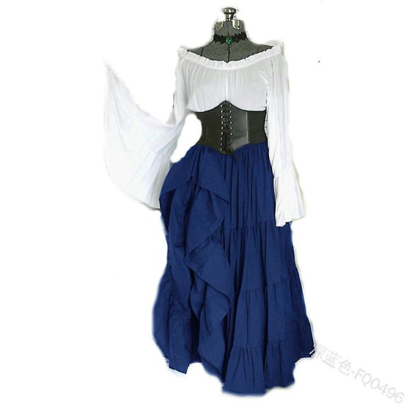 Masquerade Victorian Gothic Queen iltapuku keskiaikainen renessanssi haltia prinsessa Lolita juhla naiset tanssi retro cosplay puku -a Dark Blue XXXXXL