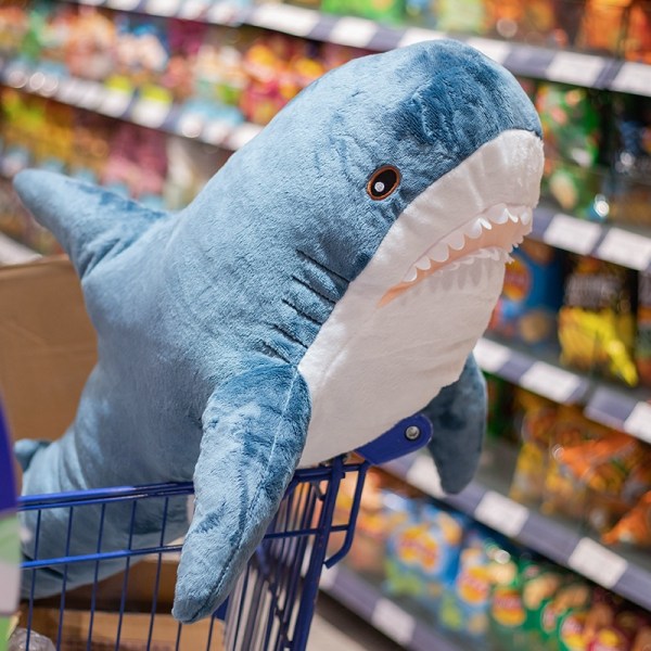 Mub- 55/80/100/120/140cm Stuffed Animal Plush Shark Skin With Zipper Logo Available Vacuum Waterproof Tape Packing Sent To Your Agent Blue 55cm