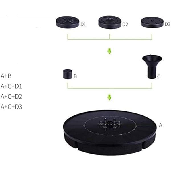 Solar Fountain Pump Upgrade 2,4W LED-ljus Solar Powered SQBB