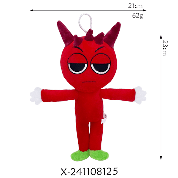 Xbi- Sprunki plysch rytm låda nytt spel plysch leksaksfigurer Humanoid red