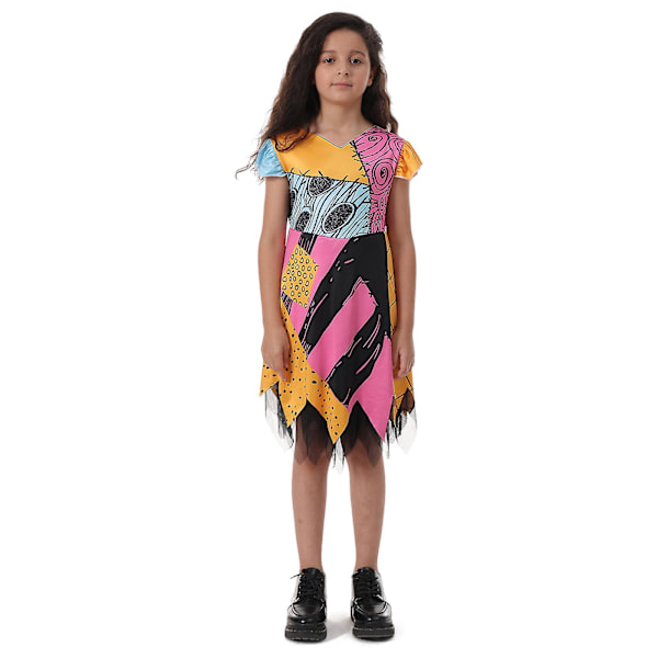 Tyttöjen Halloween-asu Aave Painajainen Ennen Joulua Vaatteet Sally Cosplay-asu Lapset Karnevaali Juhla Prinsessa Mekko -a 120(4-5T)