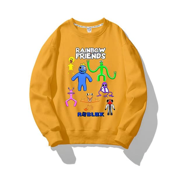 Roblox Rainbow Friends Pullover Varm tröja Rainbow Friends Printed kläder Barn Pullover Gul 110cm