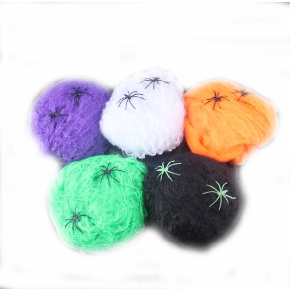 Mub- Wholesale Halloween white Spider Web 20g*5