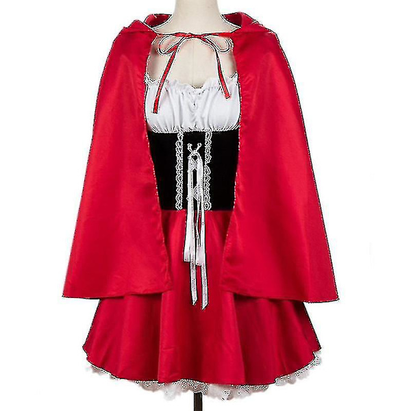 Xs-6xl Deluxe Aikuisten Pieni Punahilkka-asu Viitalla Naisille Naamiaispuku Halloween-juhliin Prinsessa Puku -1 -a 6XL-Red Riding Hood