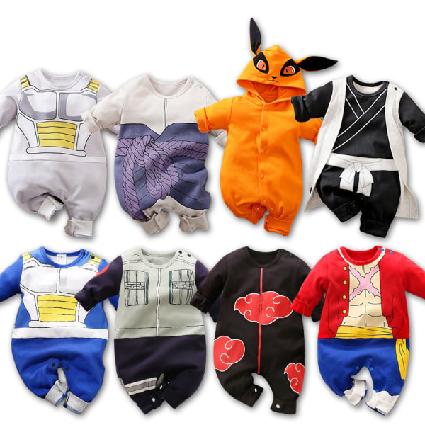 Mub- Tilpasset cosplay-klær for barn 0-1 år gammel baby heldrakt japansk anime cosplay babyklær personlighet romper-kostyme 012 80 size