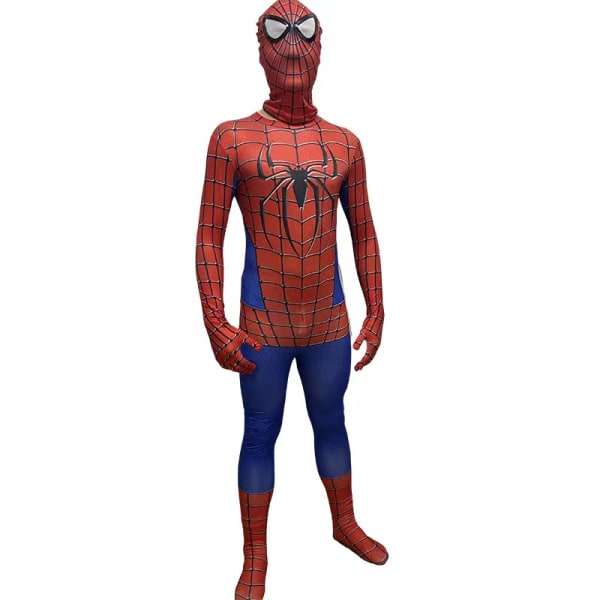 Mub- Halloween Cosplay Costume Newest Fancy Spider Man Spiderman Costume Fancy Jumpsuit Adult And Children Red Black Cosplay Clothes 09 120cm M