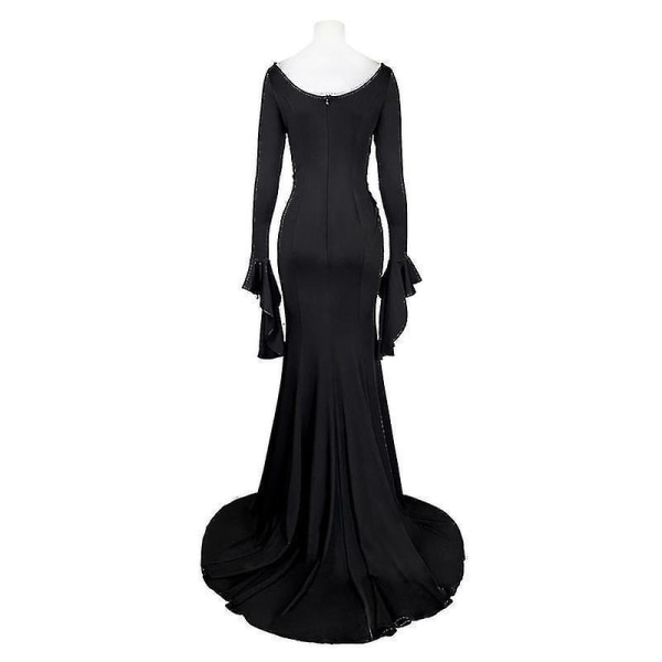 Wednesday Morticia Addams Cosplay Costume Sexy Black Dress For Women Halloween Carnival Party Costum -a Without wig XXL