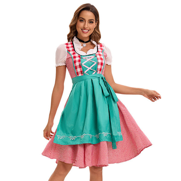 Xib- Tyskland Oktoberfest-dräkt Badelia nationell ölkarneval scenföreställningsdräkt Light green 3XL
