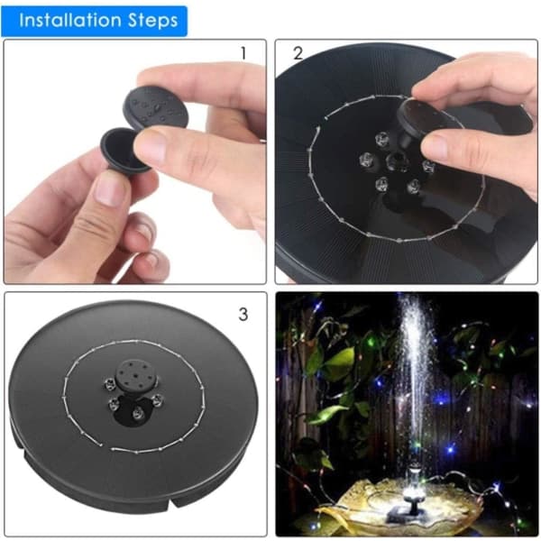 Solar Fountain Pump Upgrade 2,4W LED-ljus Solar Powered SQBB