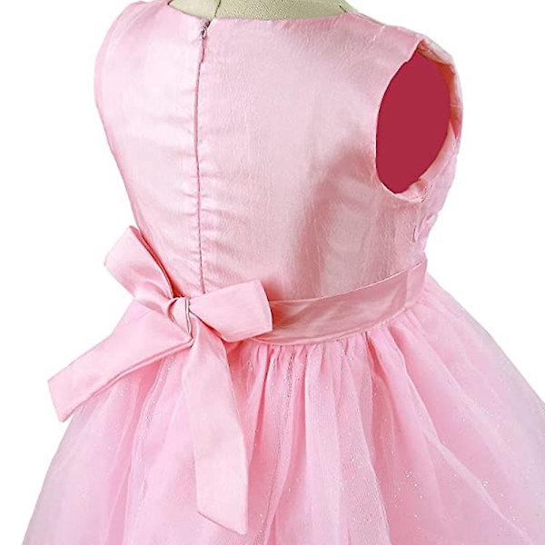 Tyll- ja pitsimekko, kolmiulotteinen kukkamekko (vaaleanpunainen, 140 cm) .4 Pink 140cm