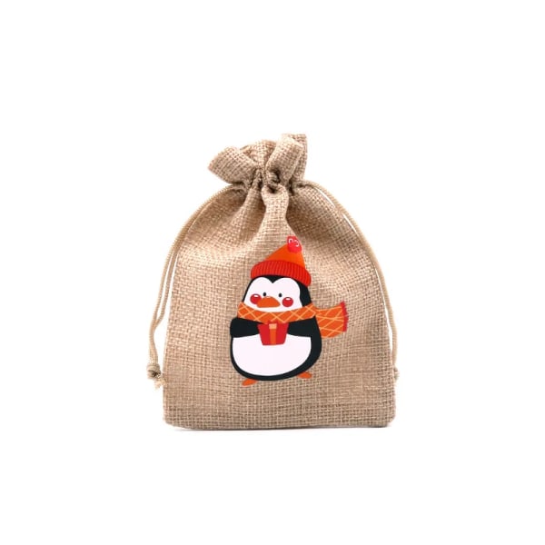 Mub- 10x14cm Julegaver Festdekorasjoner Julelin Candy Bags Med Snøringer Jute Burlap Gavepose Burlap Bag X2072 SD02-6