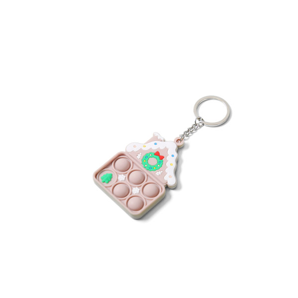 Mub- Custom Pattern Mini Rainbow Push Bubble Decompression Cartoon Jul Silikone Nøglering NO.7