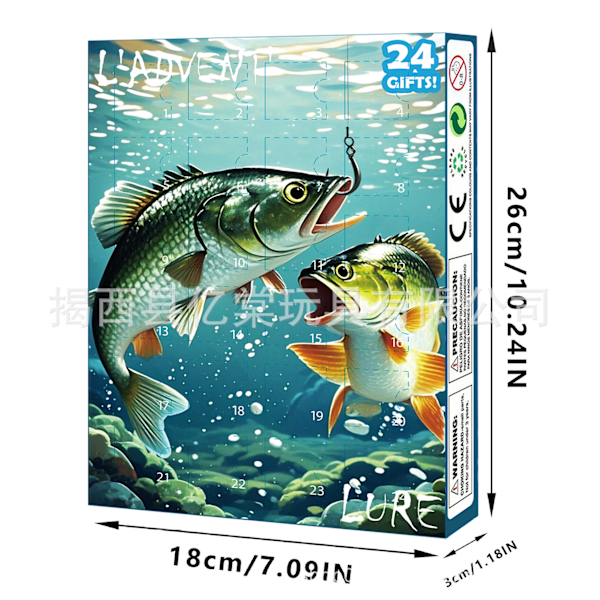 Xbi- Nytt Fiske Set Adventskalender Blind Box 24 Countdown Julklapp för fiskeälskare