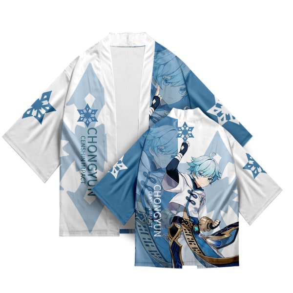 Mub- 26 Styles Genshin Impact Xiao Zhong Li Qiqi Cosplay 3D Printing Haori Anime Kimono Cloak Anime Cartoon Clothing 8 L