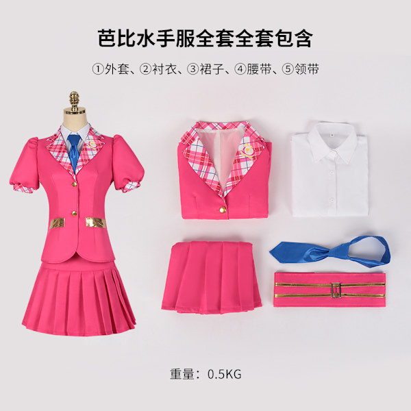 Mub- 2023 New Movie Barby cos clothes dress live action Barbies movie Leggings cosplay for kid Adult Halloween 18 Adult XS