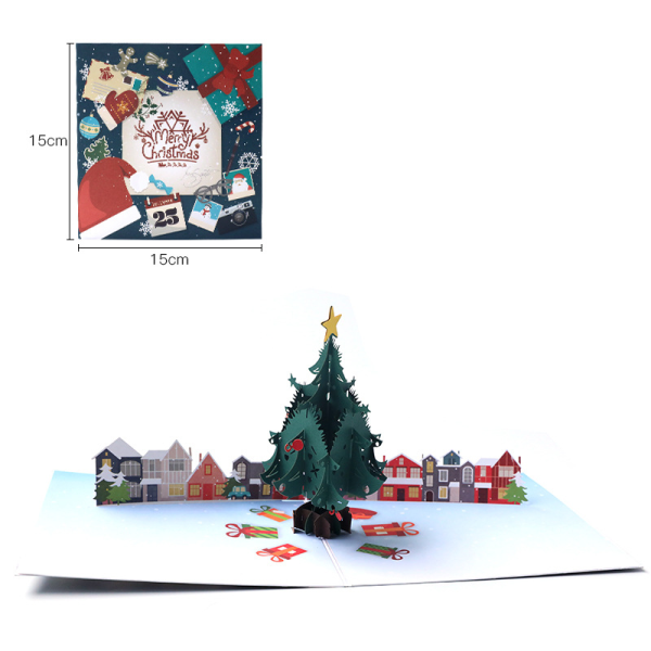 Mub- julhälsningkort 3d tredimensionellt julgrankort kreativt julstudentgåva julaktivitet gåvor 15
