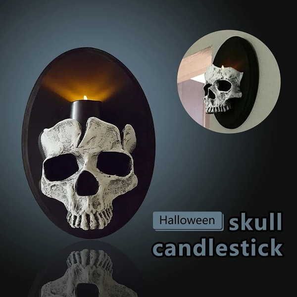 Kreativ skrekk-skjelett lysestake Halloween-dekorasjon skull