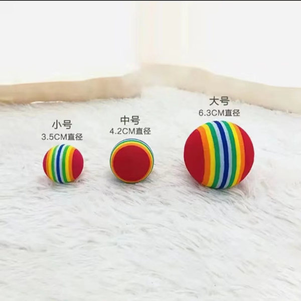 Mub- Sällskapshundar, kattungar, tänder är inte ruttna, något elastiska och katter är dämpade Rainbow balls in 3 pieces 【Large, medium and small】2 each