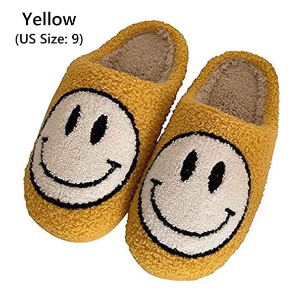 Smiley Kvinder Vinter Varme Tøfler G yellow EU Size 39-40