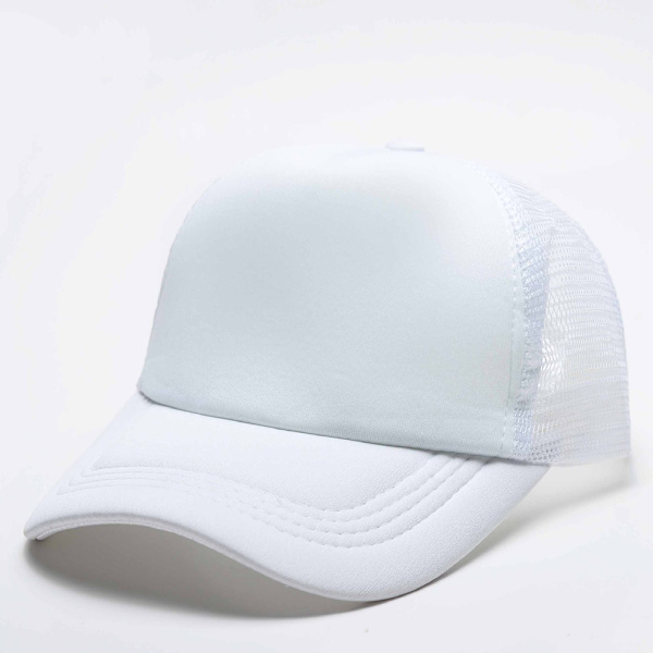 Mub- Tukkumyynti Hip Hop Puuvillaverkko Trucker Hat Blank Casquette Baseball Custom Logo Print 5 Paneeli Kirjailtu Urheilulippikset White