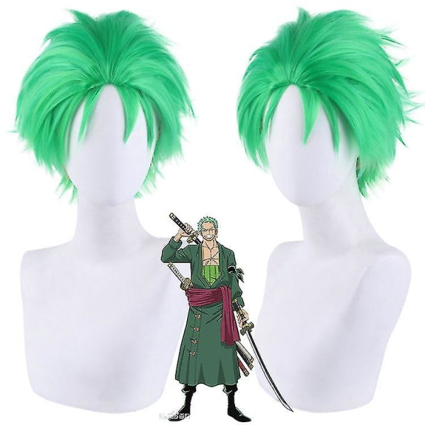 Anime Roronoa Zoro Cosplay Kostume Wano Kuni Land Kimono Robe Fuld Dragt Outfits Halloween Karneval Dragt _ai -a Only wig M