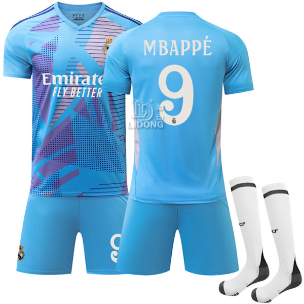 Xbi- 2425 Real Madrid Blå Fotbollströja Tröja 9 MBAPPE #S