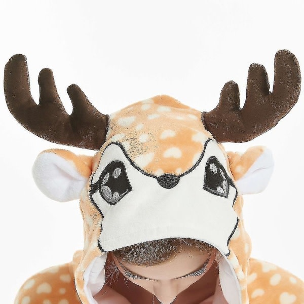 Christmas Deer Onesie Animal Pyjamas Rådjurskostym för Halloween 130CM