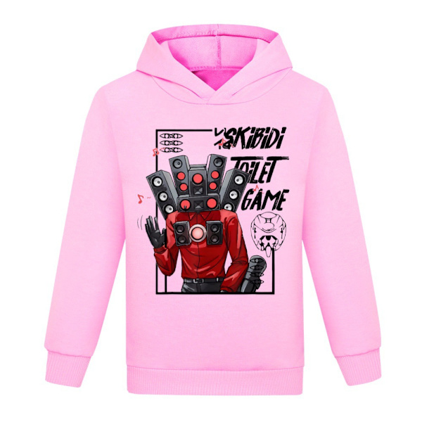 Mub- Skibidi Toylett man pojkar och flickor hoodie casual tröja pink 110cm