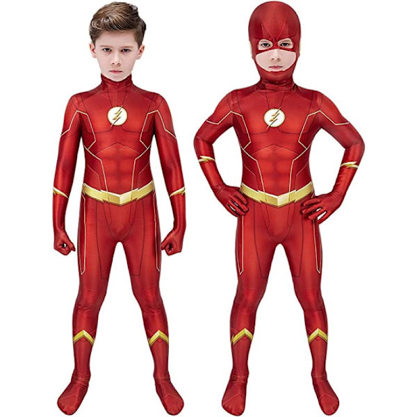 Mub- Halloween barnekostyme superhelt Cosplay-drakt Zentai Onesie-antrekk Heldrakt for gutter -a Flash 1 150cm
