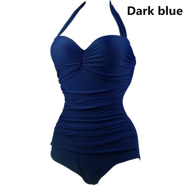 Vatsan hallintaa tukeva topattu uimapuku naisille dark blue 3XL