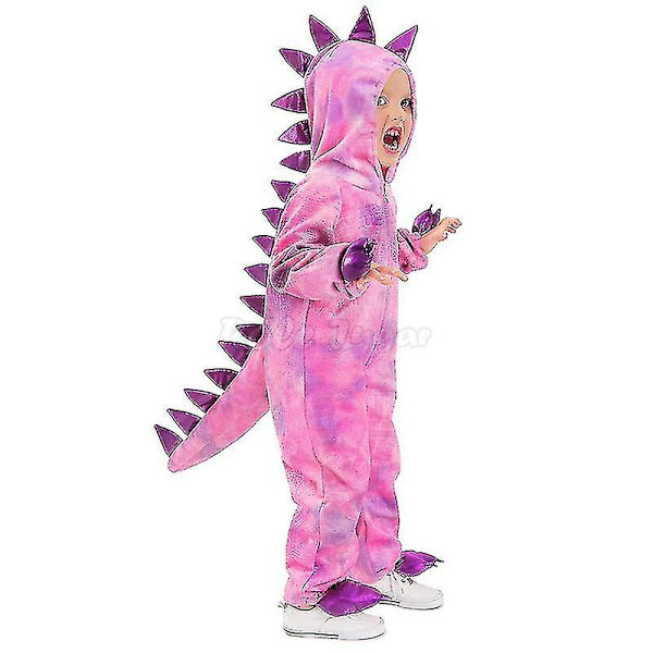 Søt Dinosaur Kostyme for Barn, Gutter og Jenter - Jumpsuit til Halloween, Purim, Karneval, Fest, Show - Klær i Høy Kvalitet - C85m70 S 4 M (100-110 cm)