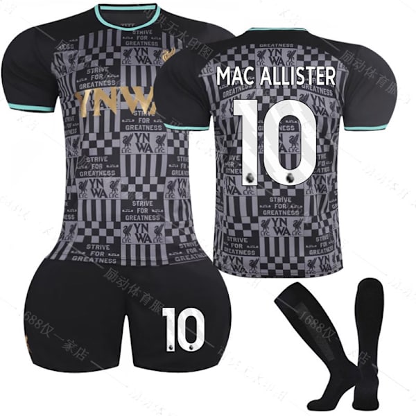 Xbi- 2024 Liverpool yhteistyössä musta jalkapallopaita 10 MAC ALLISTER #16