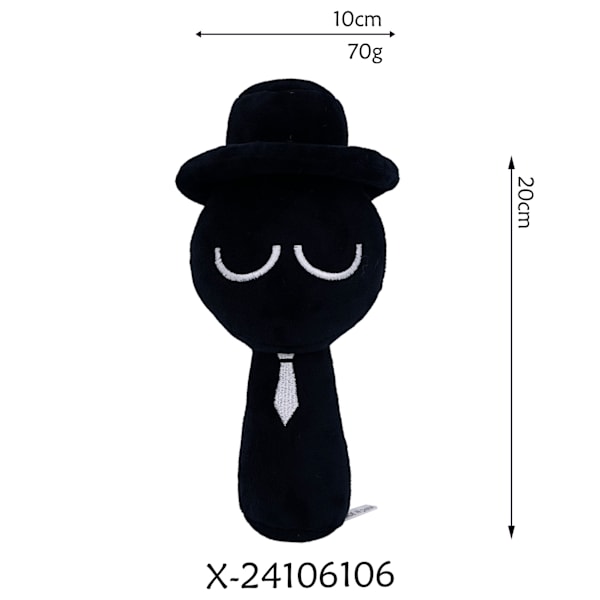 Xbi- Sprunki plysch rytm låda nytt spel plysch leksaksfigurer Black top hat