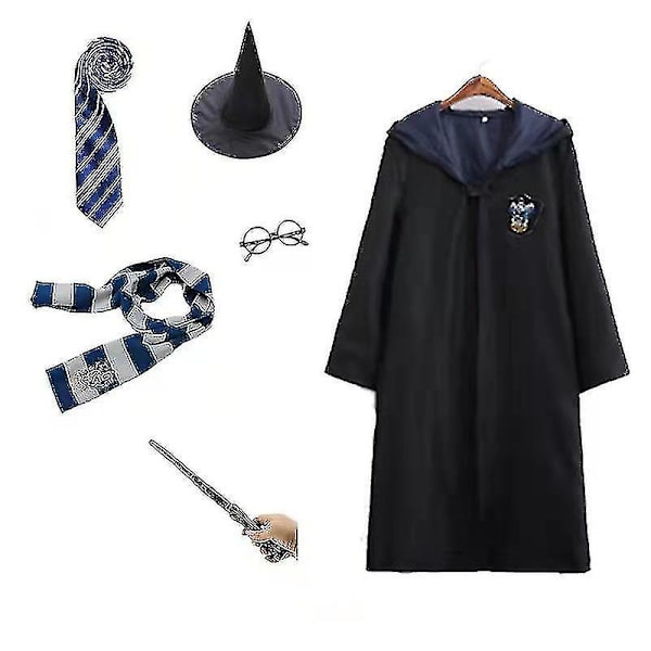 Harry Potter 6-osainen setti Taikurivelho Fancy Dress Viitta Viitta Puku_y -a blue S